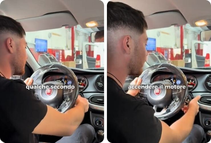 ragazzo accende auto