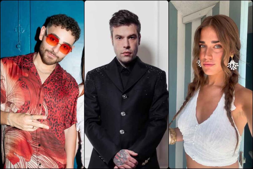 Collage Rocco Hunt, Fedez e Clara