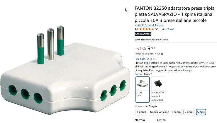 Adattatore per prese elettrice di Amazon