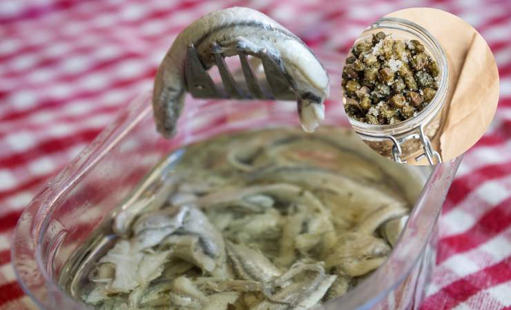 alici marinate e capperi