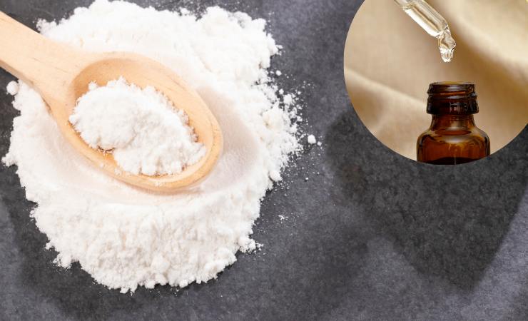 bicarbonato di sodio e olio essenziale