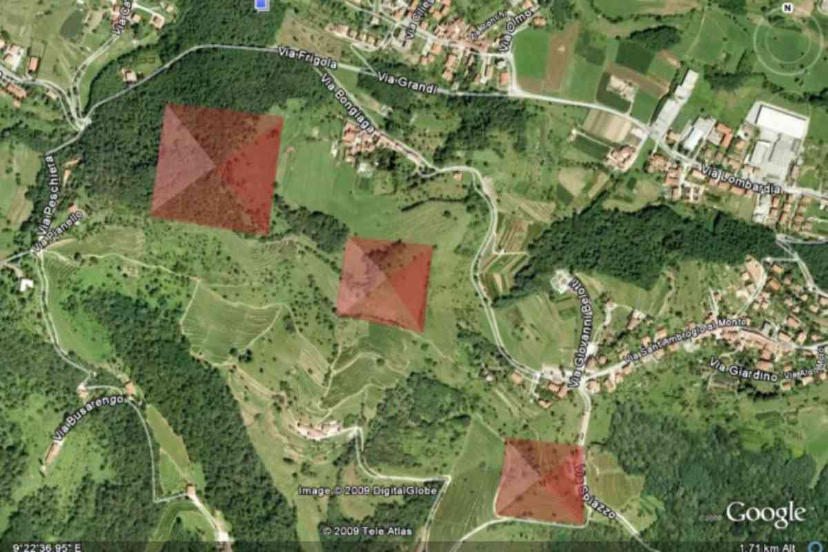 Piramidi di Montevecchia viste dal satellite