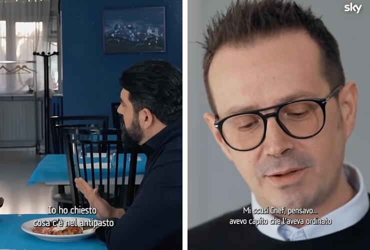 collage cannavacciuolo e un cameriere a cucine da incubo