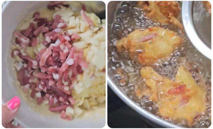impasto per frittelle e frittelle in olio 
