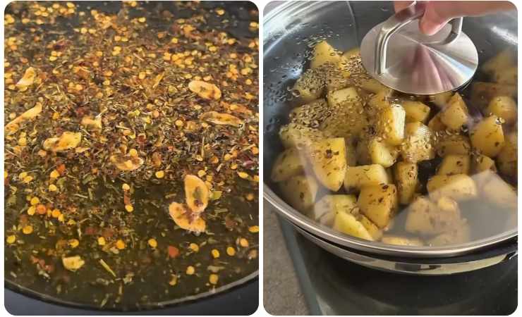 cottura patate, in padella