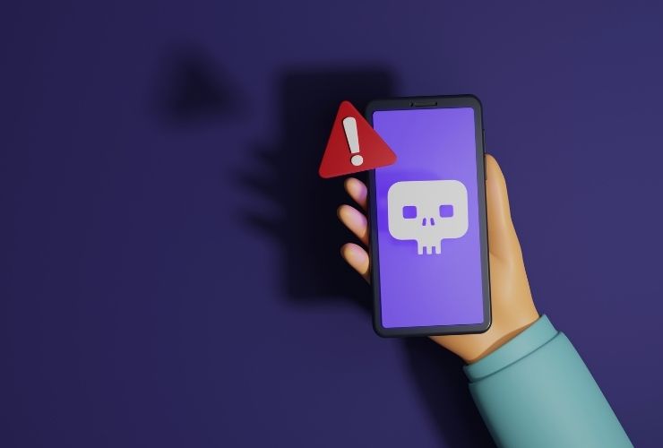 Simbolo truffa smartphone