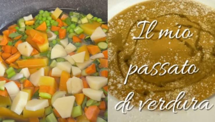 Collage di verdure e passato di verdure