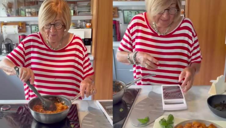 Collage di Anna Moroni che cucina