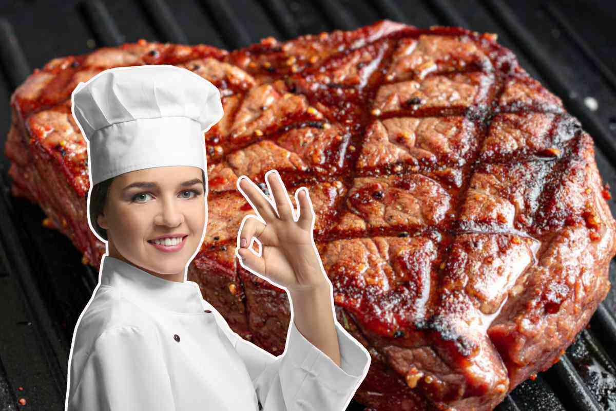 fetta di bistecca e chef
